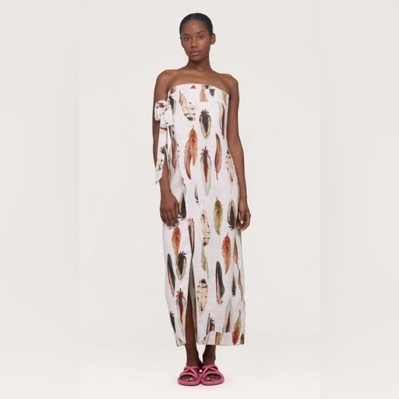 NOCHE PLUMA LINEN MAXI DRESS size XS NWT